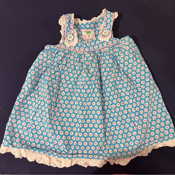 Shrimp And Grits Girls Toddler Blue Floral Sundress 2T - Picture 1 of 6